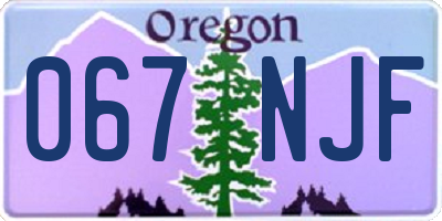 OR license plate 067NJF