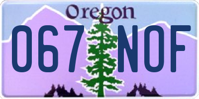 OR license plate 067NOF