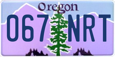OR license plate 067NRT