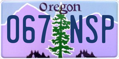 OR license plate 067NSP