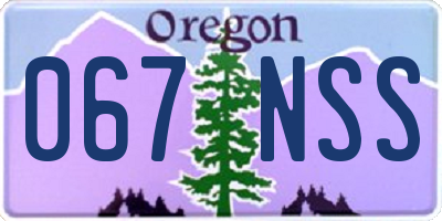 OR license plate 067NSS