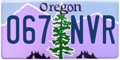 OR license plate 067NVR