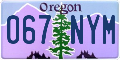 OR license plate 067NYM