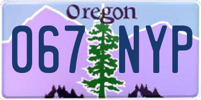 OR license plate 067NYP