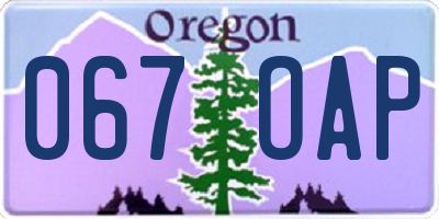 OR license plate 067OAP