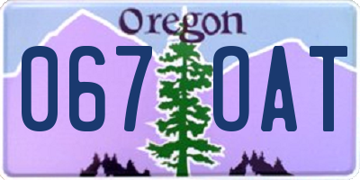 OR license plate 067OAT