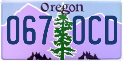 OR license plate 067OCD