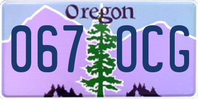 OR license plate 067OCG