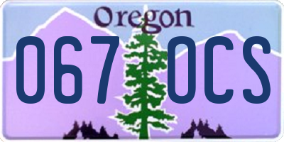 OR license plate 067OCS
