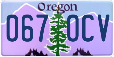 OR license plate 067OCV