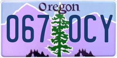 OR license plate 067OCY