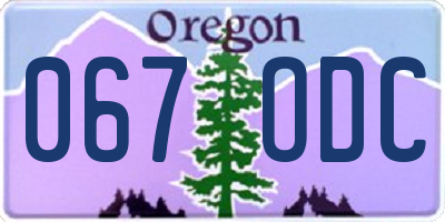 OR license plate 067ODC