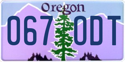 OR license plate 067ODT