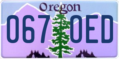 OR license plate 067OED