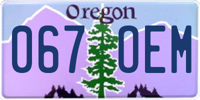 OR license plate 067OEM