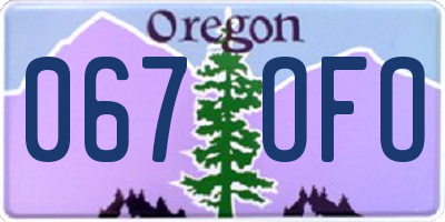 OR license plate 067OFO