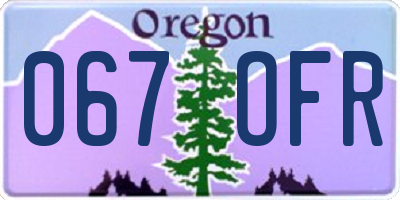 OR license plate 067OFR
