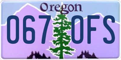 OR license plate 067OFS