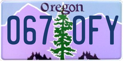 OR license plate 067OFY