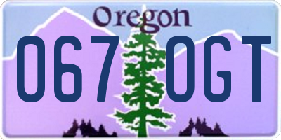 OR license plate 067OGT