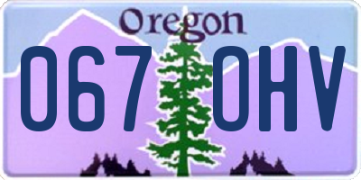 OR license plate 067OHV