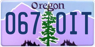 OR license plate 067OIT