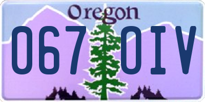 OR license plate 067OIV