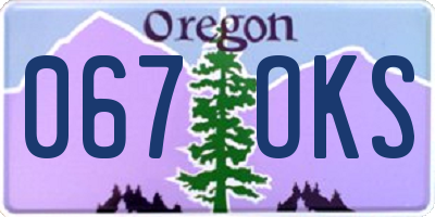 OR license plate 067OKS
