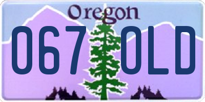 OR license plate 067OLD