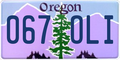 OR license plate 067OLI