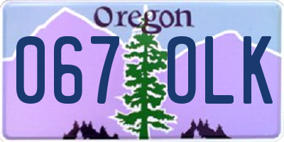 OR license plate 067OLK
