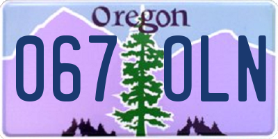 OR license plate 067OLN