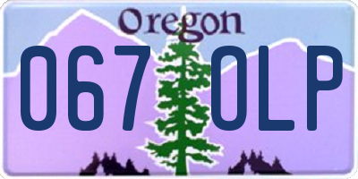 OR license plate 067OLP