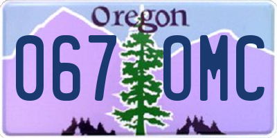 OR license plate 067OMC