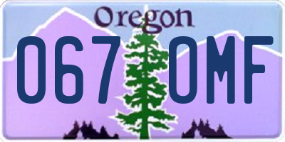 OR license plate 067OMF