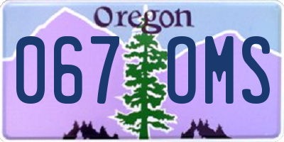 OR license plate 067OMS