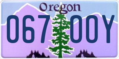 OR license plate 067OOY
