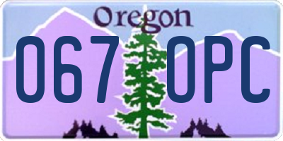 OR license plate 067OPC