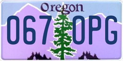 OR license plate 067OPG