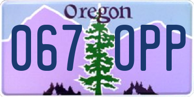 OR license plate 067OPP