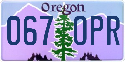 OR license plate 067OPR