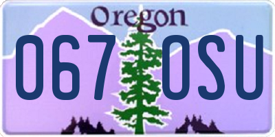 OR license plate 067OSU
