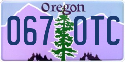 OR license plate 067OTC