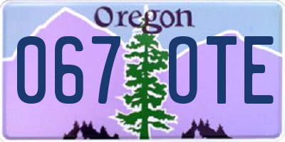 OR license plate 067OTE