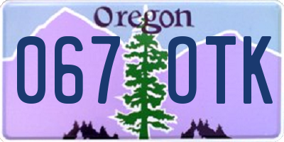 OR license plate 067OTK