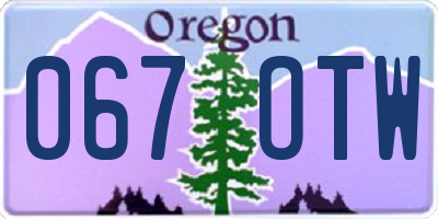 OR license plate 067OTW
