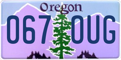 OR license plate 067OUG