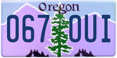 OR license plate 067OUI