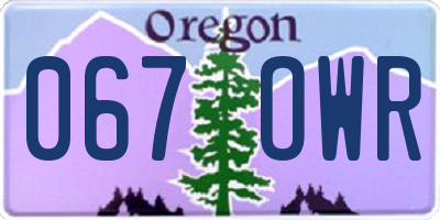 OR license plate 067OWR