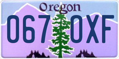 OR license plate 067OXF